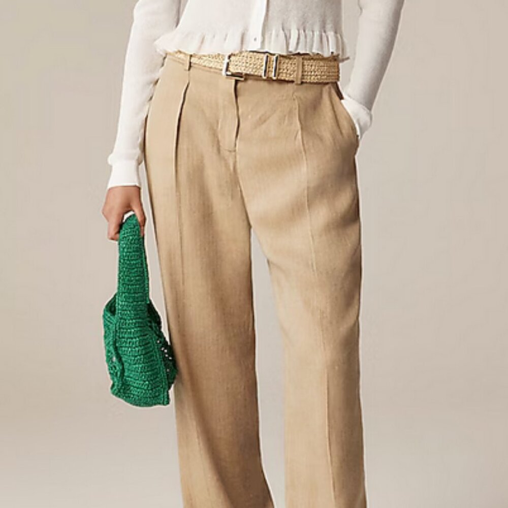 Portia pant in herringbone linen blend